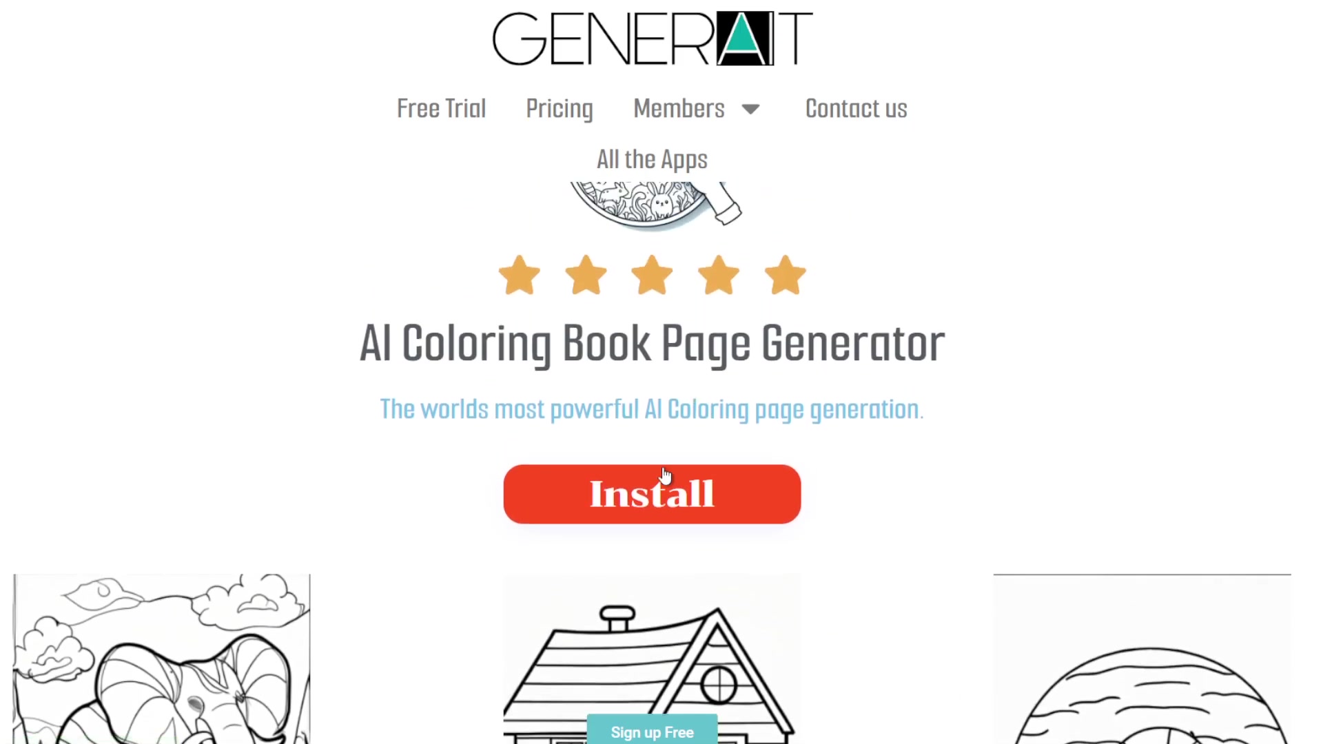 Generait AI着色书页生成器 释放你的创造力