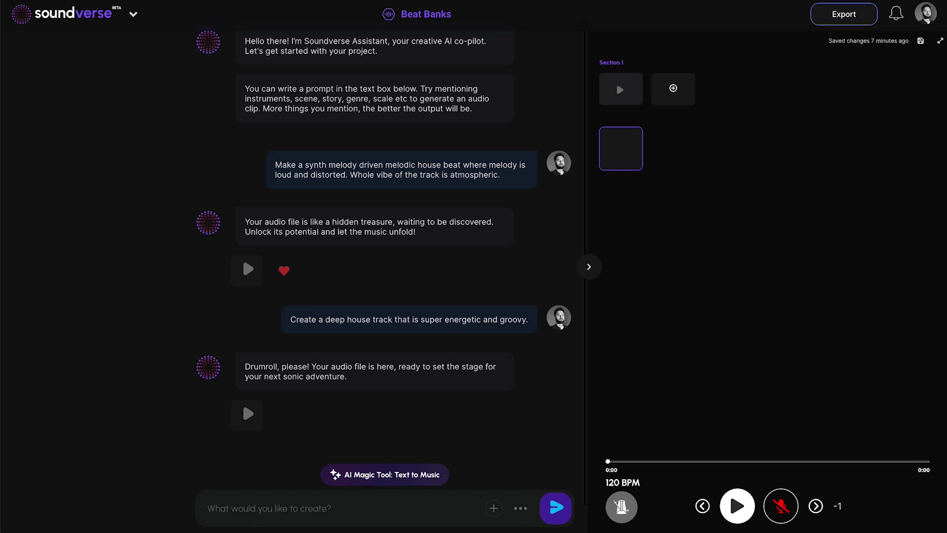 SoundVerse全面评测:AI音乐创作,革新内容创作流程。SoundVerse通过先进的AI技术,为用户提供高效的音乐创作工具,简化了传统音乐制作的复杂流程。无论是专业音乐人还是初学者,都能利用其智能算法快速生成高质量的音乐作品。SoundVerse不仅提升了创作效率,还为用户提供了丰富的音色库和定制化选项,满足多样化的音乐需求。通过AI驱动的音乐创作,SoundVerse正在重新定义内容创作的方式,为音乐产业带来全新的可能性。
