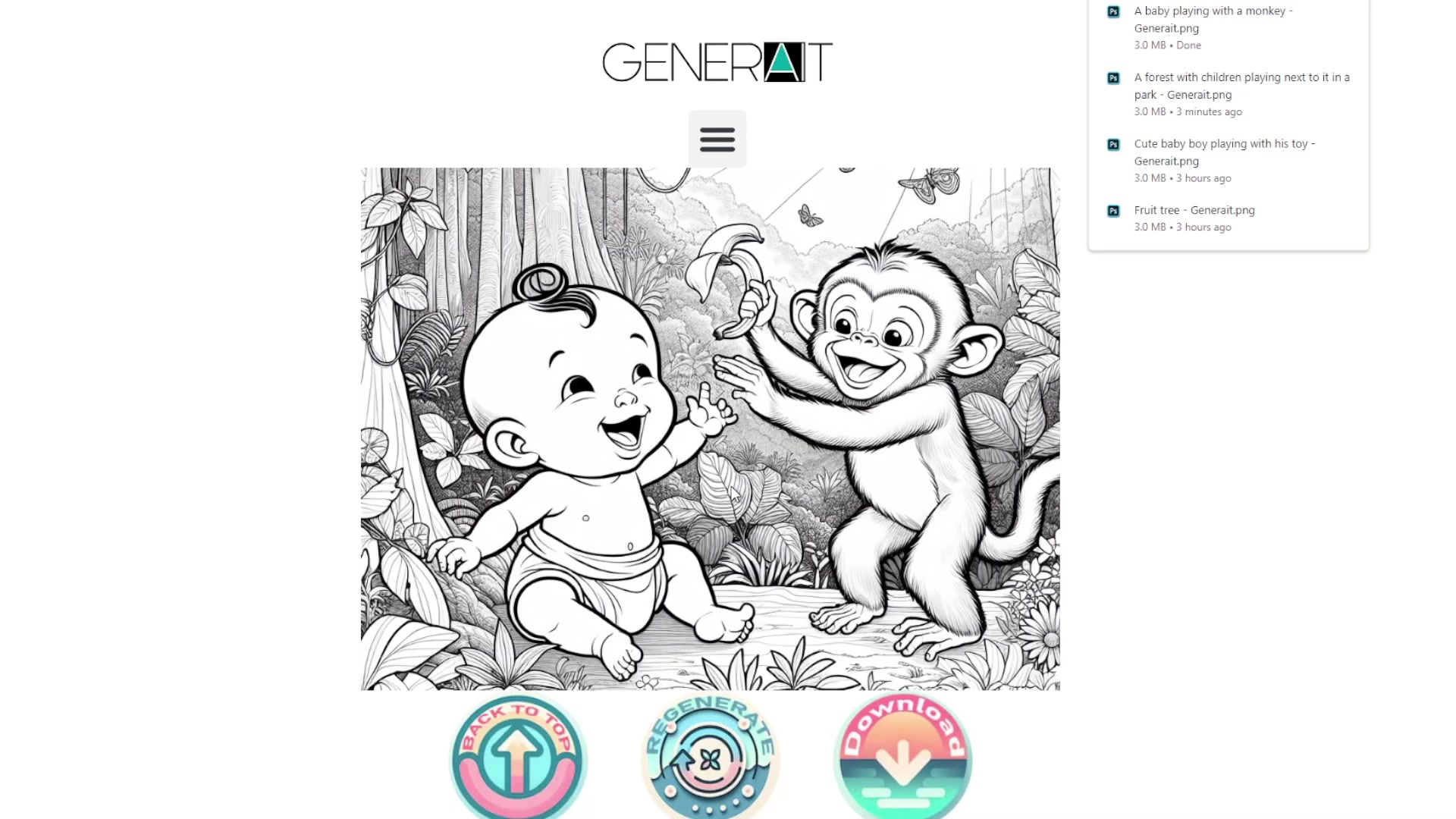 Generait AI着色书页生成器 释放你的创造力