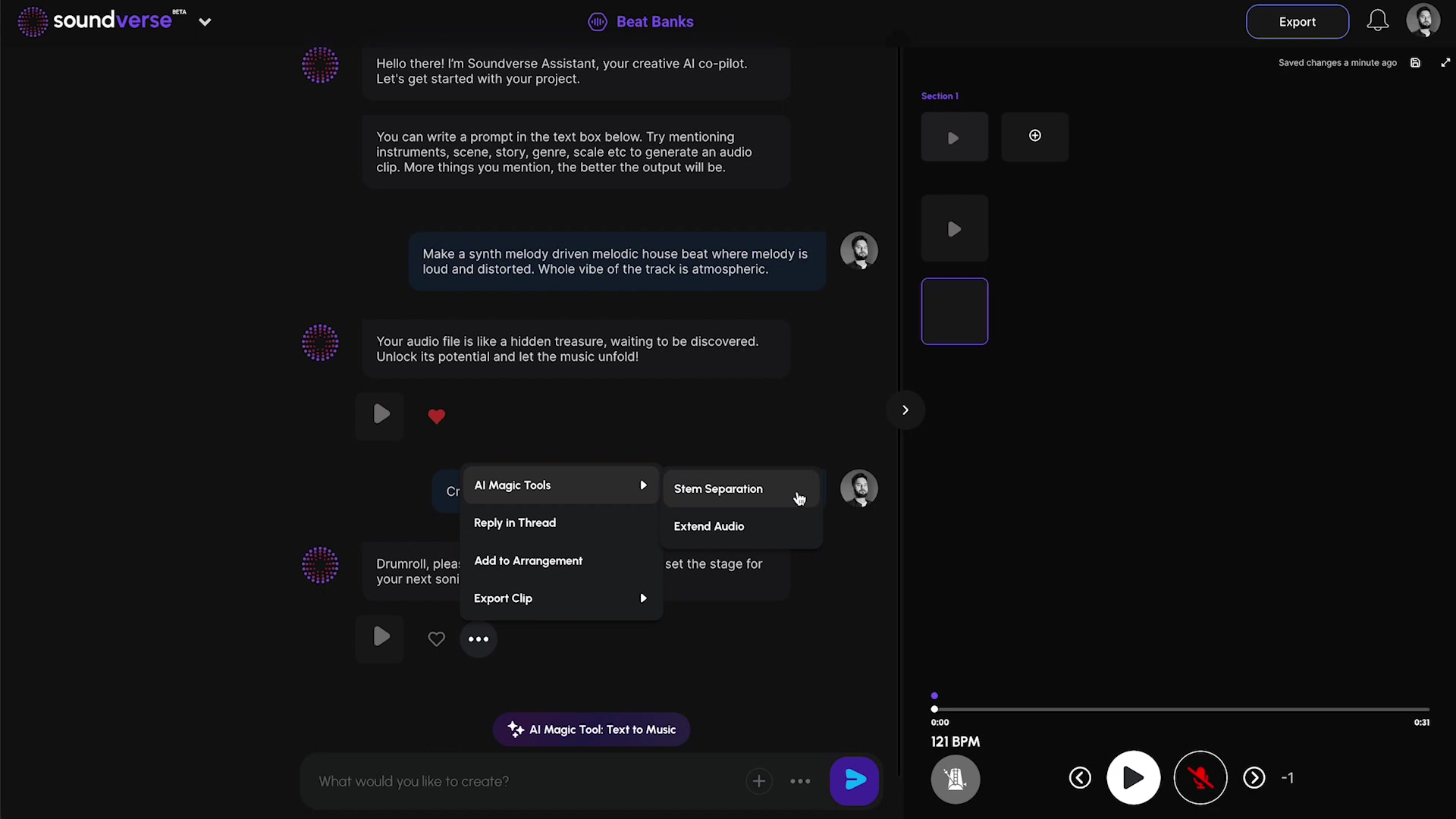 SoundVerse全面评测:AI音乐创作,革新内容创作流程。SoundVerse通过先进的AI技术,为用户提供高效的音乐创作工具,简化了传统音乐制作的复杂流程。无论是专业音乐人还是初学者,都能利用其智能算法快速生成高质量的音乐作品。SoundVerse不仅提升了创作效率,还为用户提供了丰富的音色库和定制化选项,满足多样化的音乐需求。通过AI驱动的音乐创作,SoundVerse正在重新定义内容创作的方式,为音乐产业带来全新的可能性。