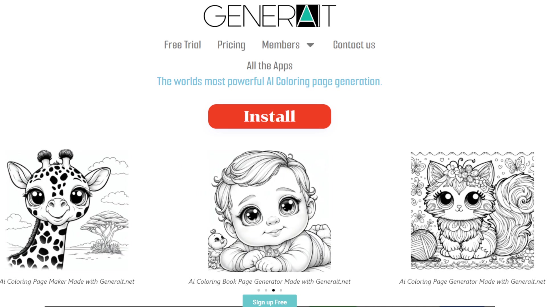 Generait AI着色书页生成器 释放你的创造力