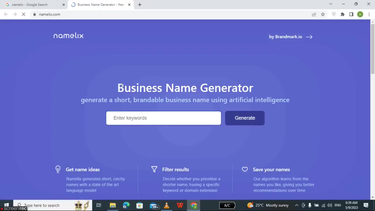 Namely: AI 驱动的业务名称生成器,助力品牌腾飞