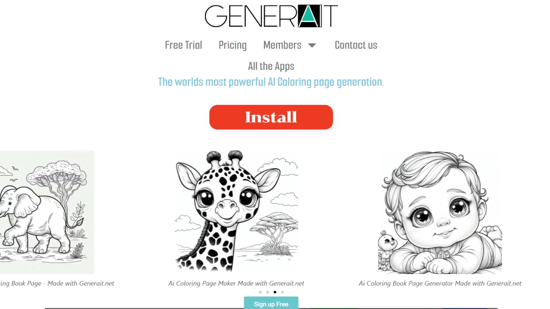 Generait AI着色书页生成器 释放你的创造力