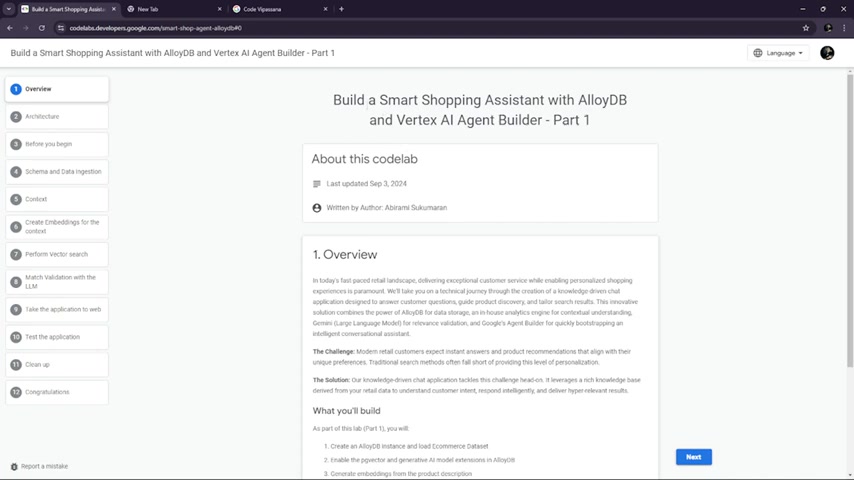 Code Vipassana Season 7: 构建智能购物助手 AlloyDB 和 Vertex AI