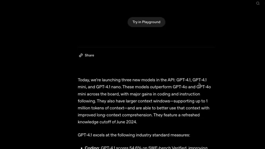 GPT-4.1:OpenAI最新API模型与功能探索指南