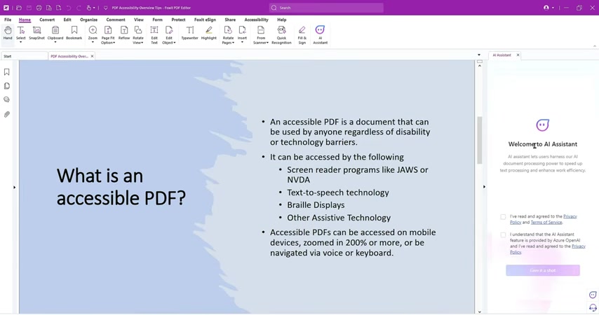Foxit PDF Editor AI助手测评:提升文档处理效率